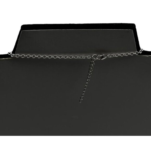 Irish Celtic Trinity Knot Pendant Necklace With Rhinestones On Silver Chain - Picture 3 of 12